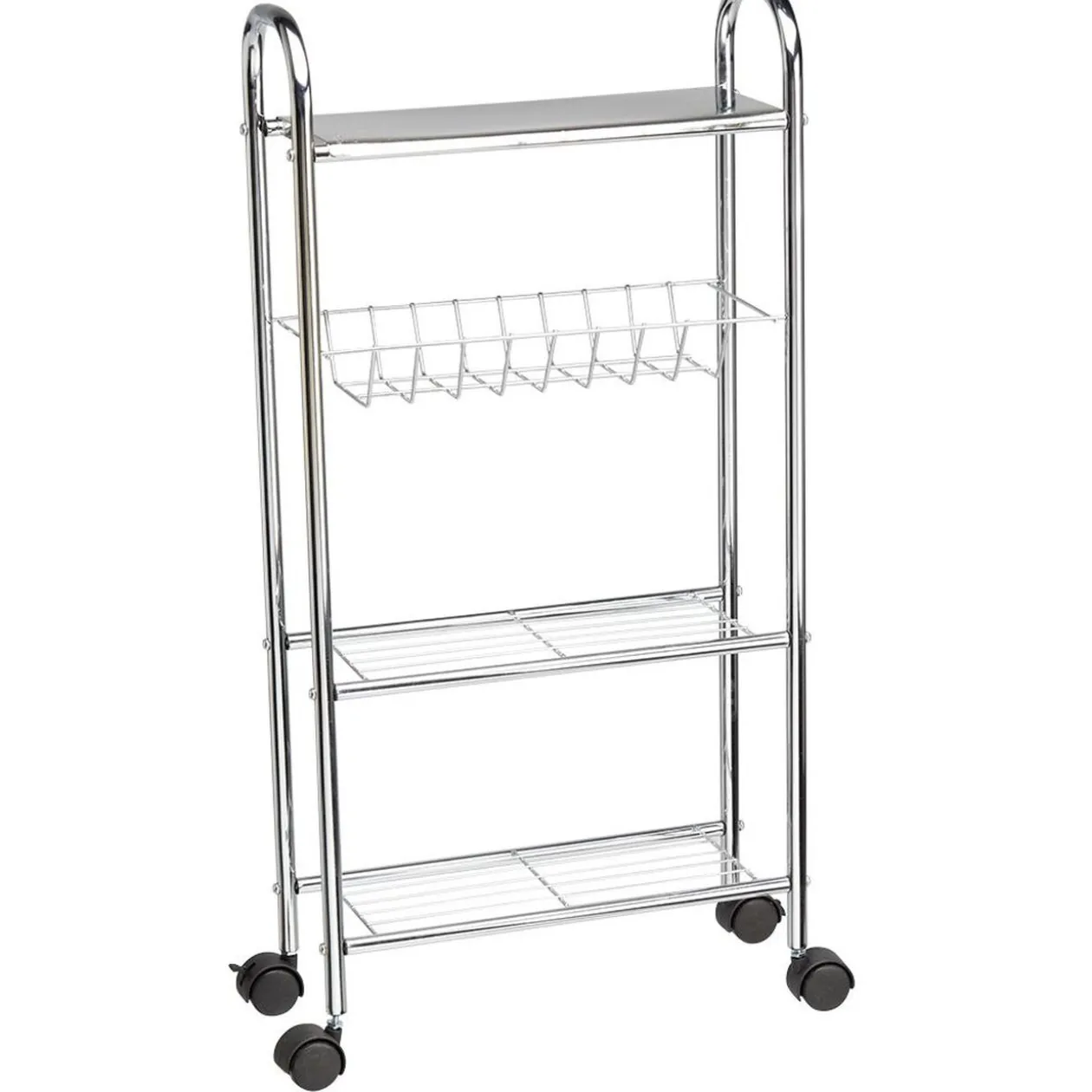 Desserte de salle de bains 4 niveaux métal gris