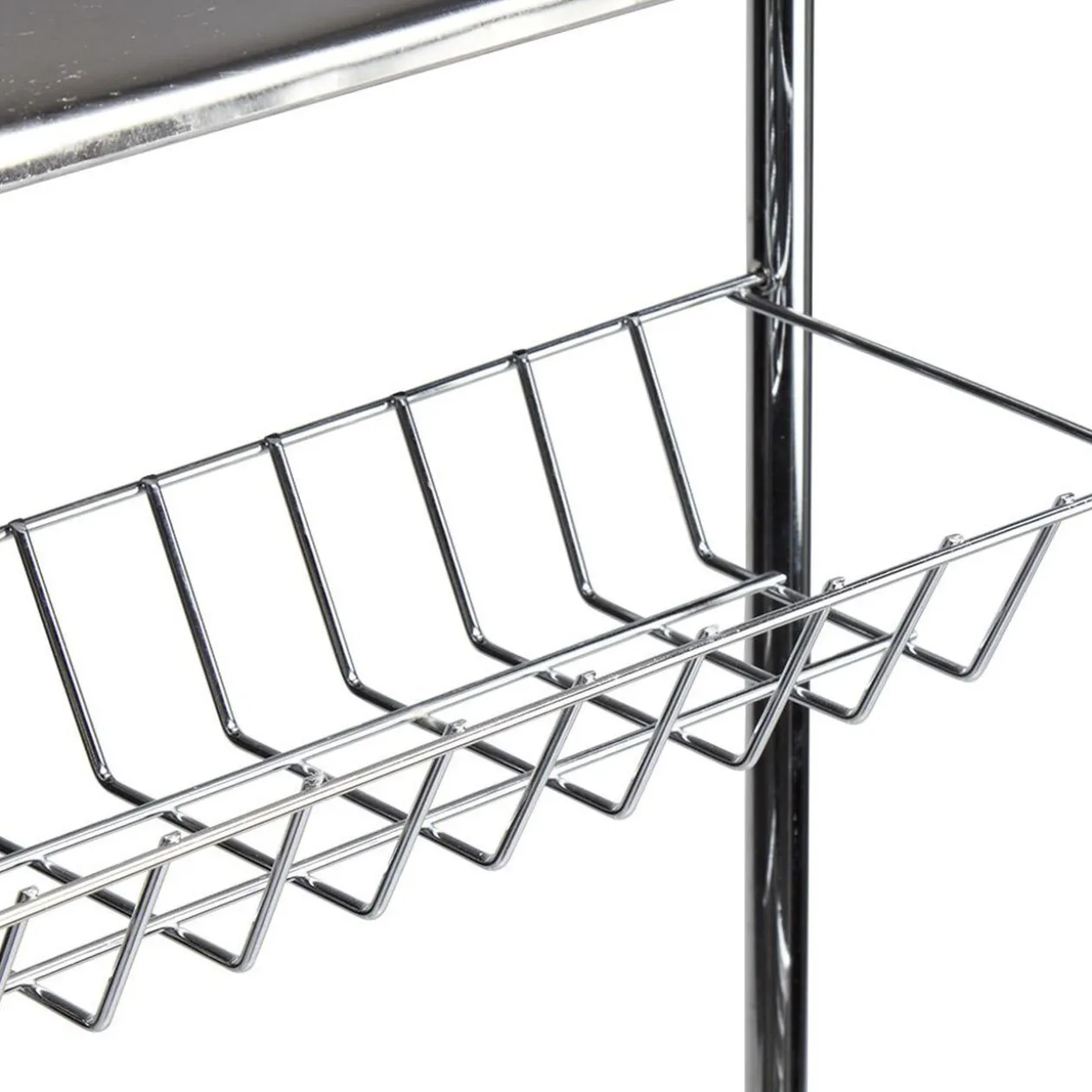 Desserte de salle de bains 4 niveaux métal gris