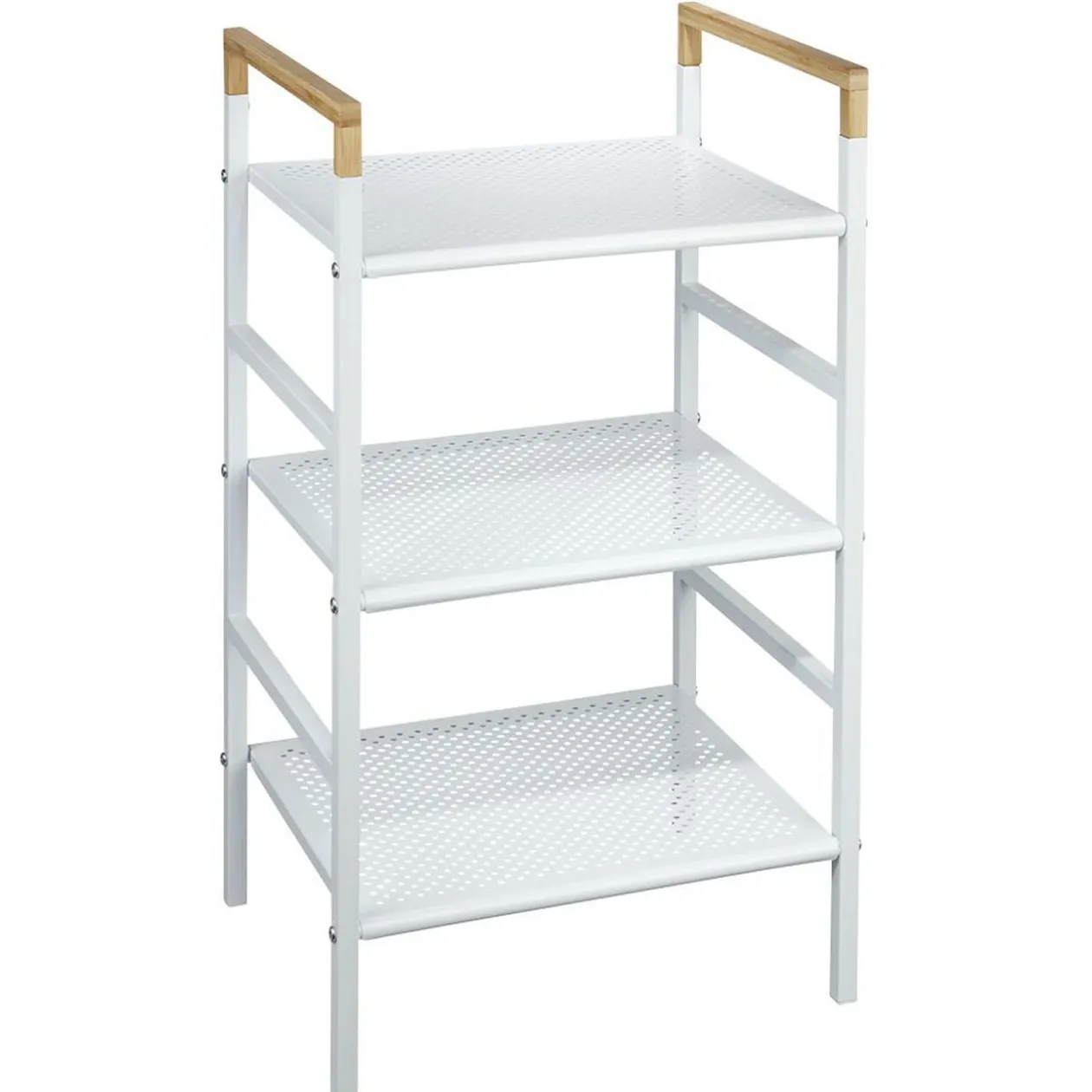 Desserte de salle de bains 3 niveaux métal blanc