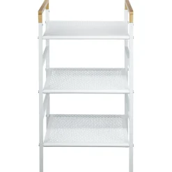 Desserte de salle de bains 3 niveaux métal blanc