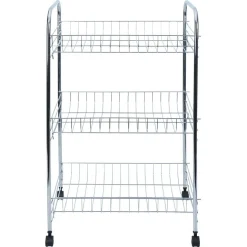 Desserte en métal gris 3 niveaux - L.41xl.26,5xH.61,5cm