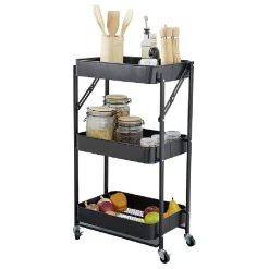 Desserte multi-usage pliable métal noir