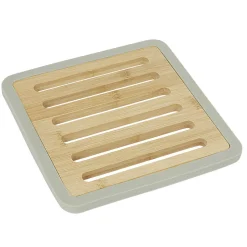 Dessous de plat en bambou avec contour en silicone