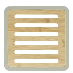 Dessous de plat en bambou avec contour en silicone