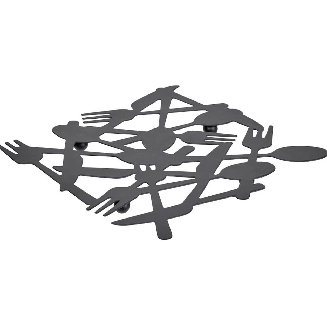 Dessous de plat métal noir L19,5xl19xH1cm