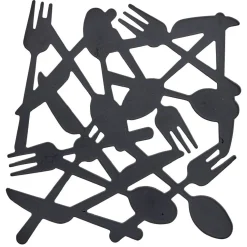 Dessous de plat métal noir L19,5xl19xH1cm