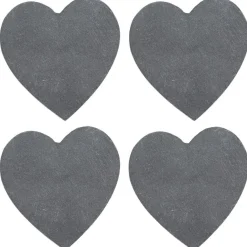 Dessous de verre ardoise coeur x4