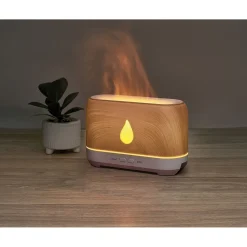 Diffuseur d'huiles essentielles à flamme blanc naturel