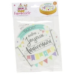 Disque azyme motif joyeux anniversaire 20 g