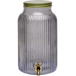 Distibuteur à boisson en verre strié noir 5,5L