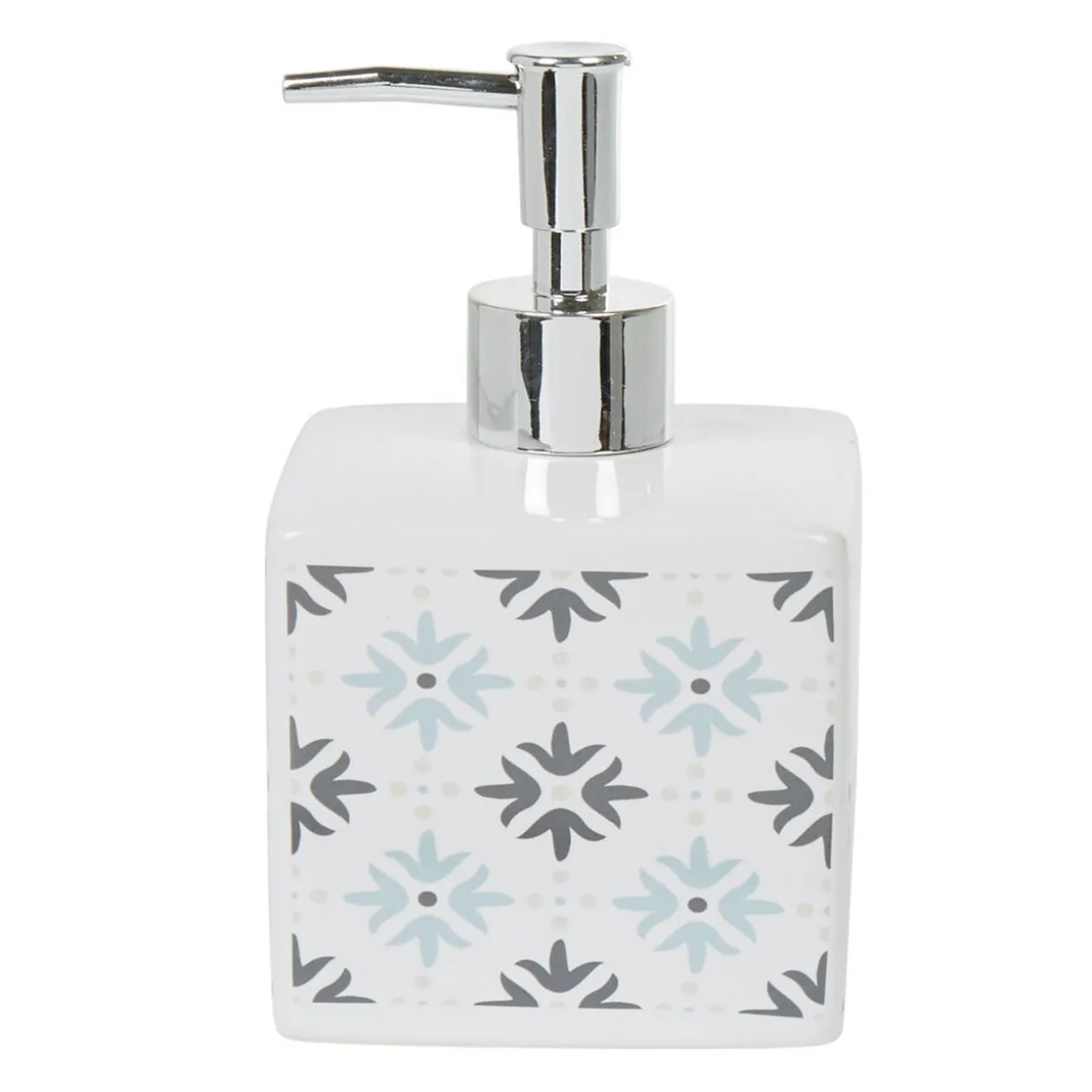 Distributeur à savon blanc design carreau de ciment