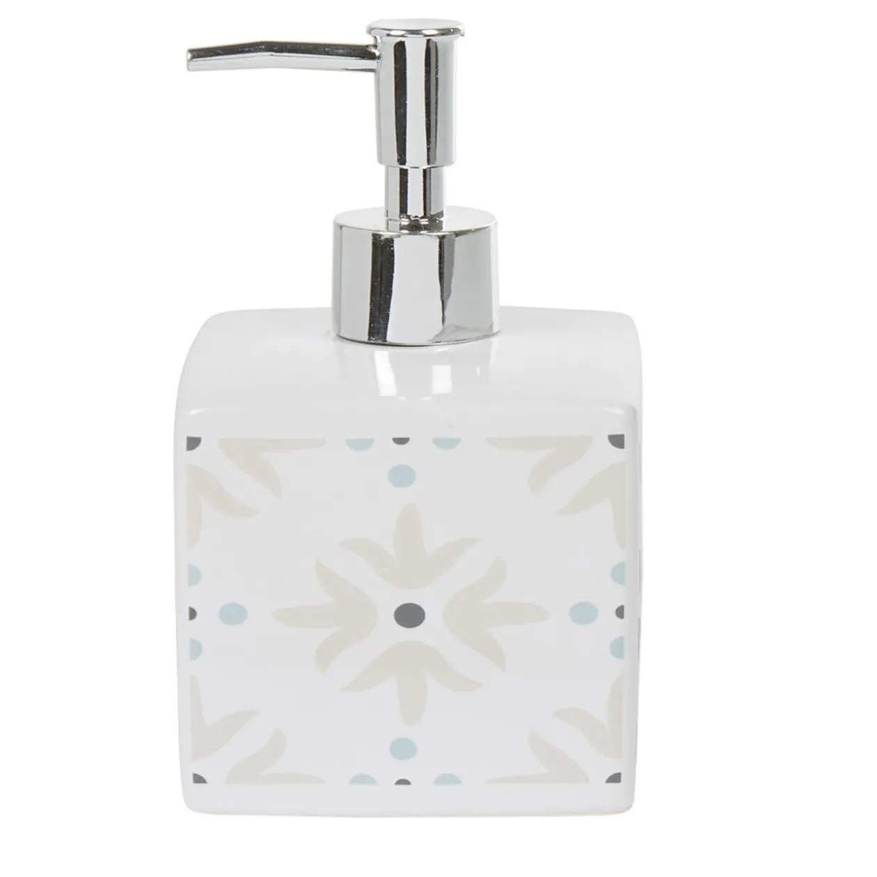 Distributeur à savon blanc design carreau de ciment