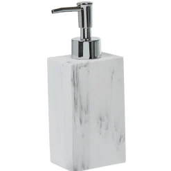 Distributeur à savon céramique blanc effet marbre