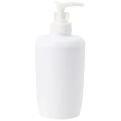 Distributeur à savon en plastique uni blanc