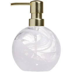 Distributeur à savon en verre transparent et blanc Sunflow Ø10xH15,7cm