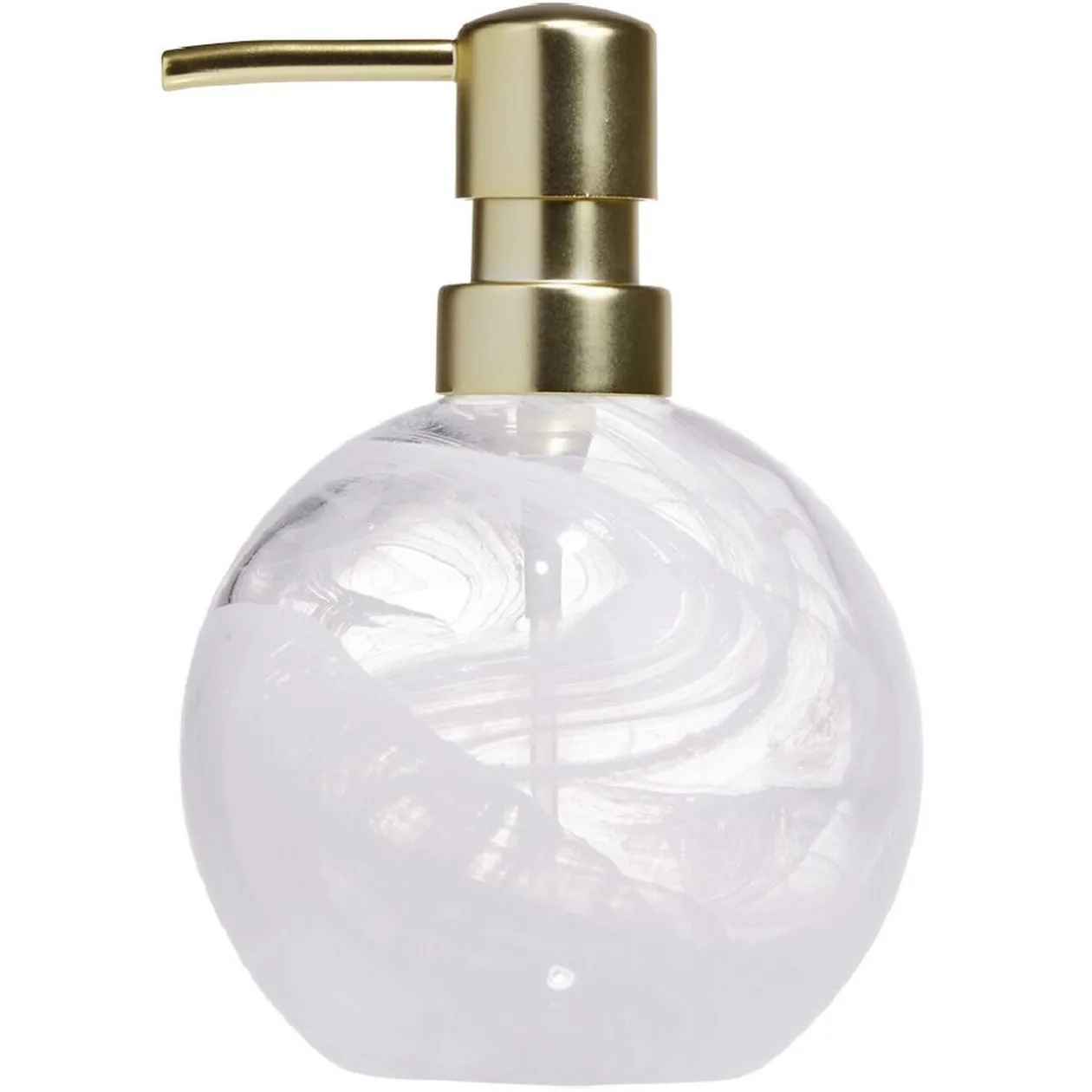 Distributeur à savon en verre transparent et blanc Sunflow Ø10xH15,7cm