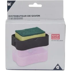 Distributeur à savon liquide vaisselle 385 ml et éponge