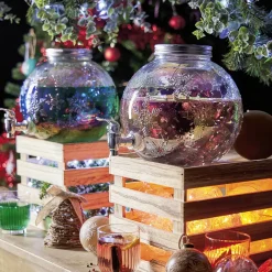 Distributeur de boisson en verre motif flocons iridescent 5,5L