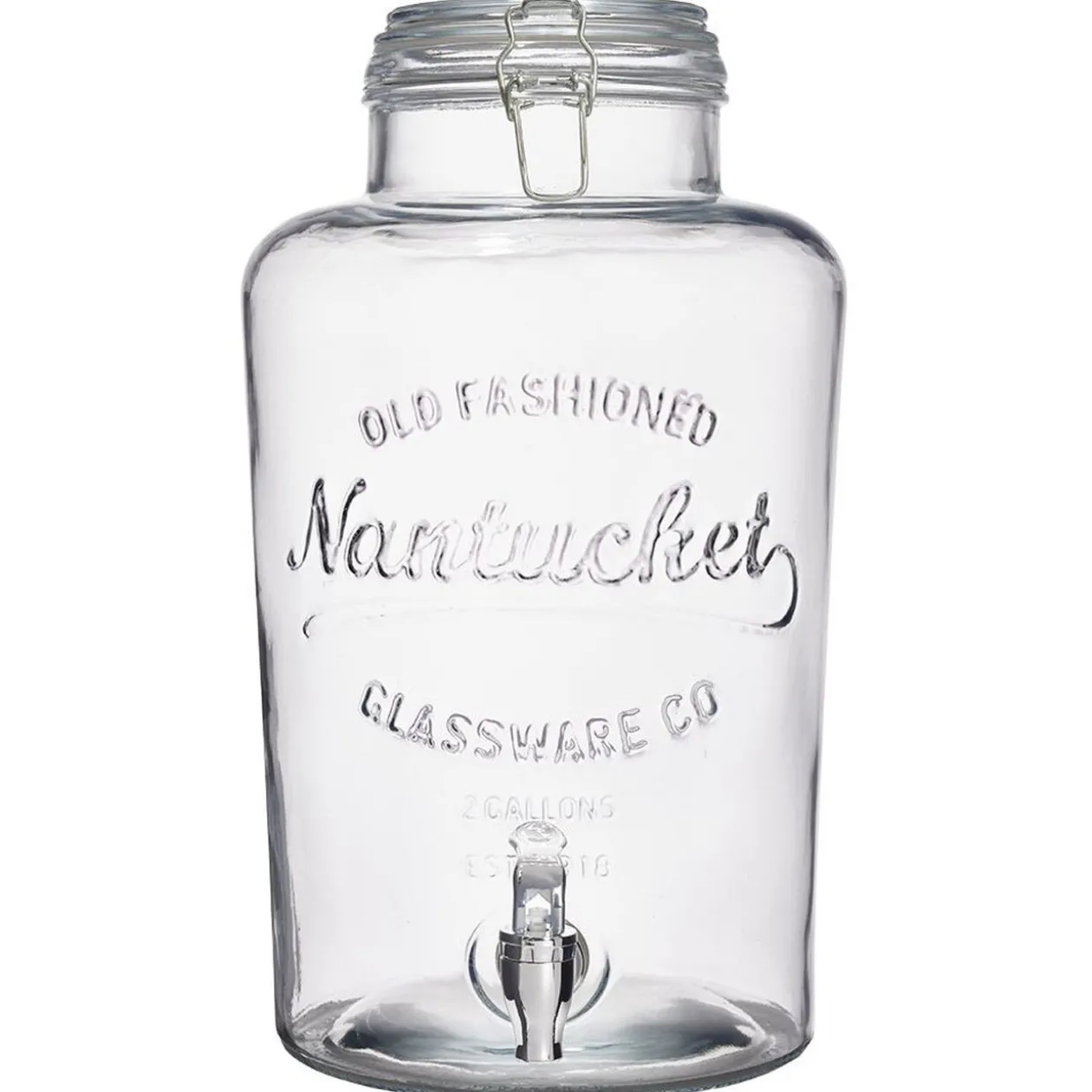 Distributeur de boisson en verre transparent avec robinet 8L - H36,5cm