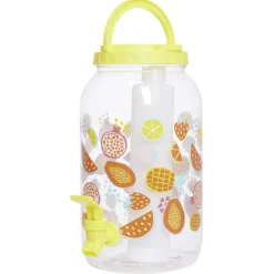 Distributeur de boisson en plastique avec robinet et 4 gobelets