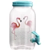 Distributeur de boisson transparent motif flamant rose 3,5 L