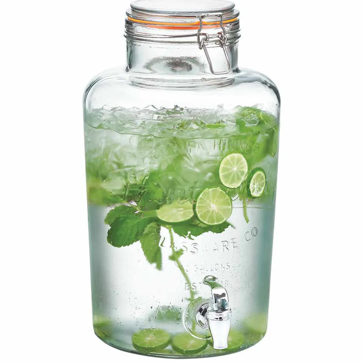 Distributeur de boisson transparent inscription relief 8 L