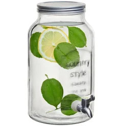 Distributeur de boisson verre couvercle métal 5.5 L