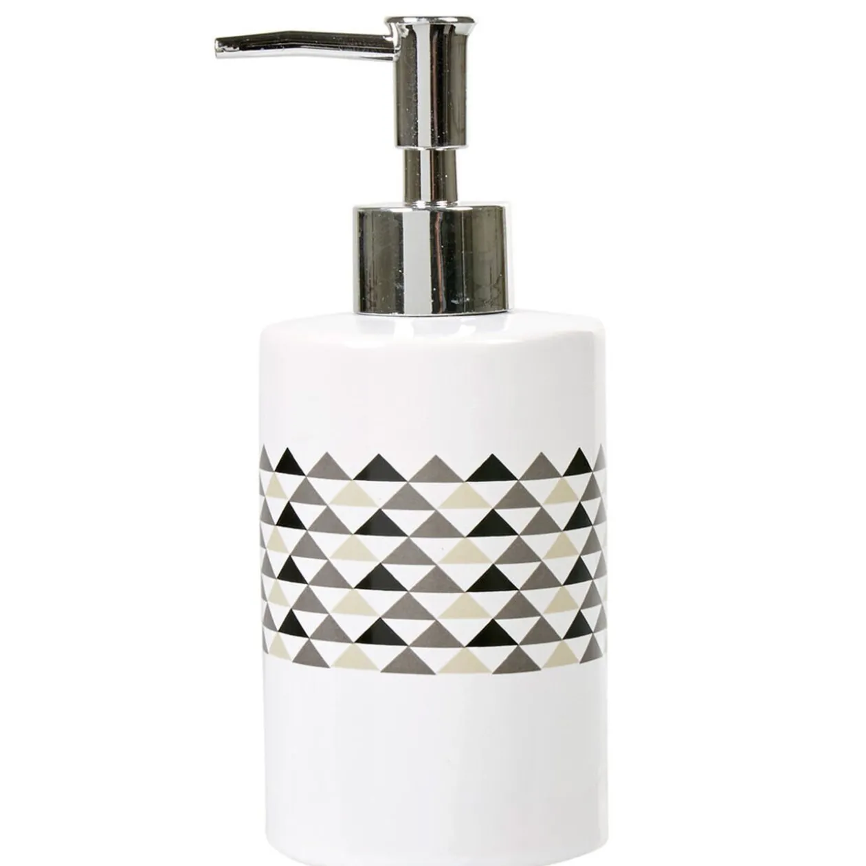 Distributeur de savon blanc motifs triangles
