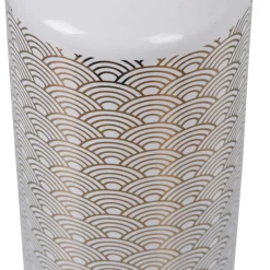 Distributeur de savon céramique motifs écaille blanc doré