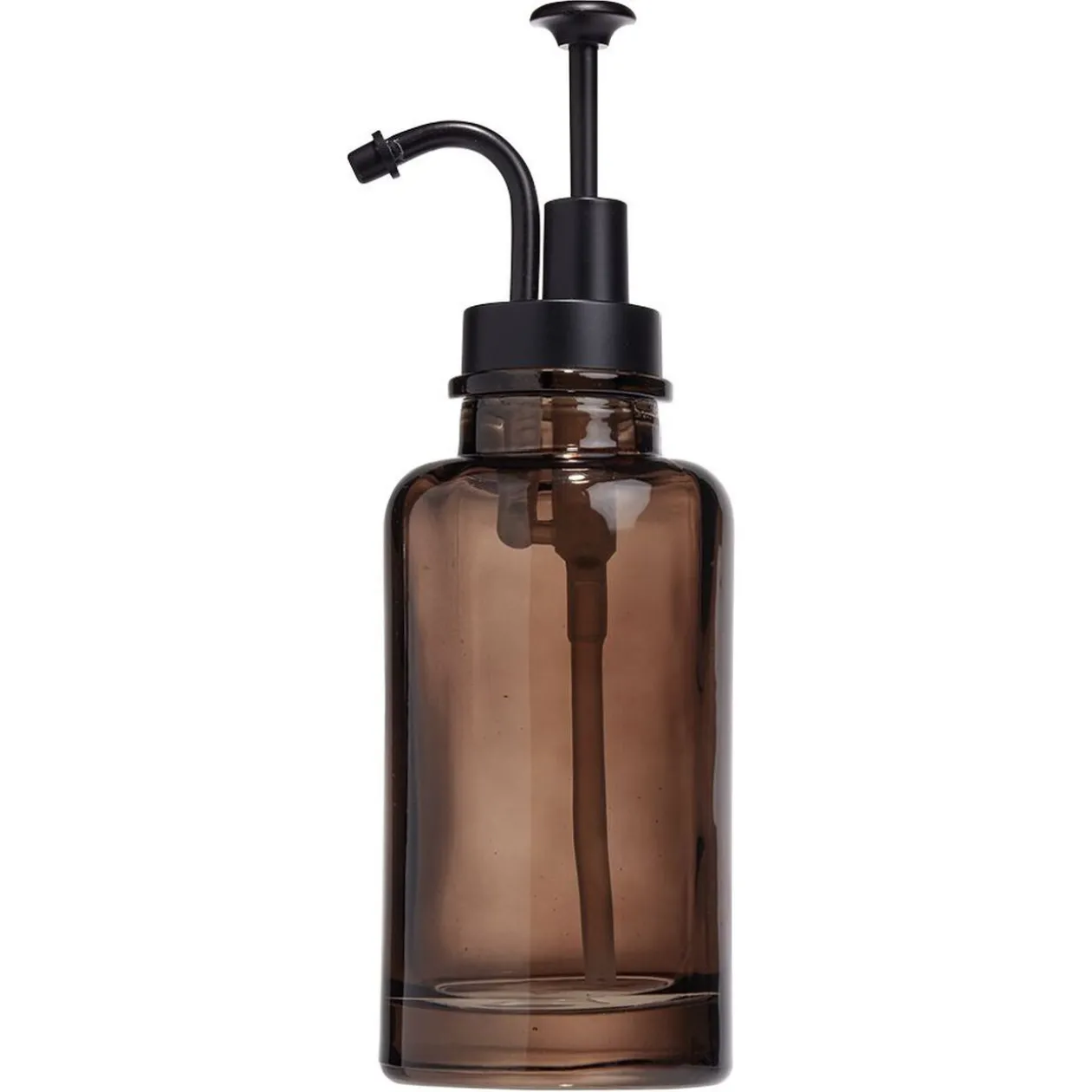 Distributeur de savon en verre ambre brun Ø7xH21cm