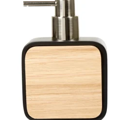 Distributeur de savon noir et bois