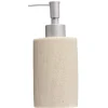 Distributeur de savon plastique beige effet texturé Ø6xH17cm
