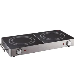 Double plaque vitrocéramique noire et grise Cuisilux