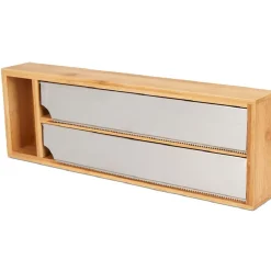 Dérouleur double en bambou avec porte-épice x1