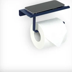 Dérouleur papier WC inox bleu Sunflow à visser ou coller 17,4x9xH8cm