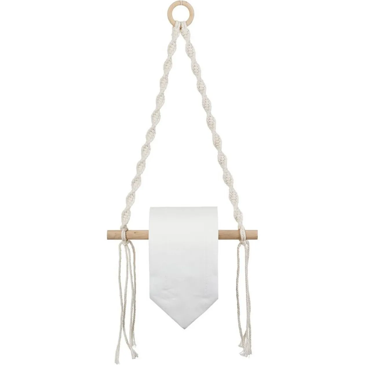 Dérouleur papier WC macramé 20xH54cm