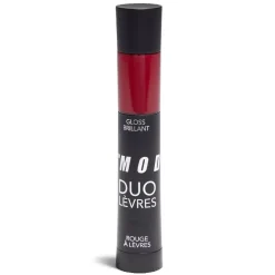 Duo levres gloss et rouge a levres assortie