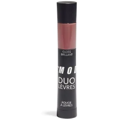 Duo levres gloss et rouge a levres assortie