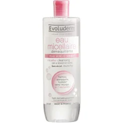 Eau micellaire Evoluderm démaquillante peaux sensibles 500 ml