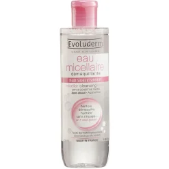 Eau micellaire Evoluderm démaquillante peaux sèches 250 ml