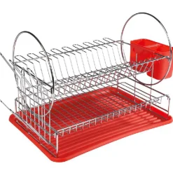 Egouttoir à vaisselle rouge