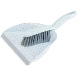 Ensemble pelle balayette motif géométrique gris