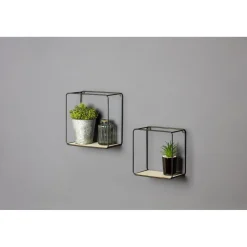 Etagère carré noir x2