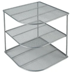 Etagère porte-assiettes argentée