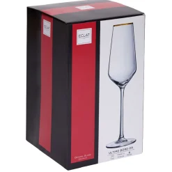Flûte en verre avec liseré doré 23 cl x4