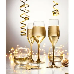 Flûte en verre Oksana dorée 17cL x4