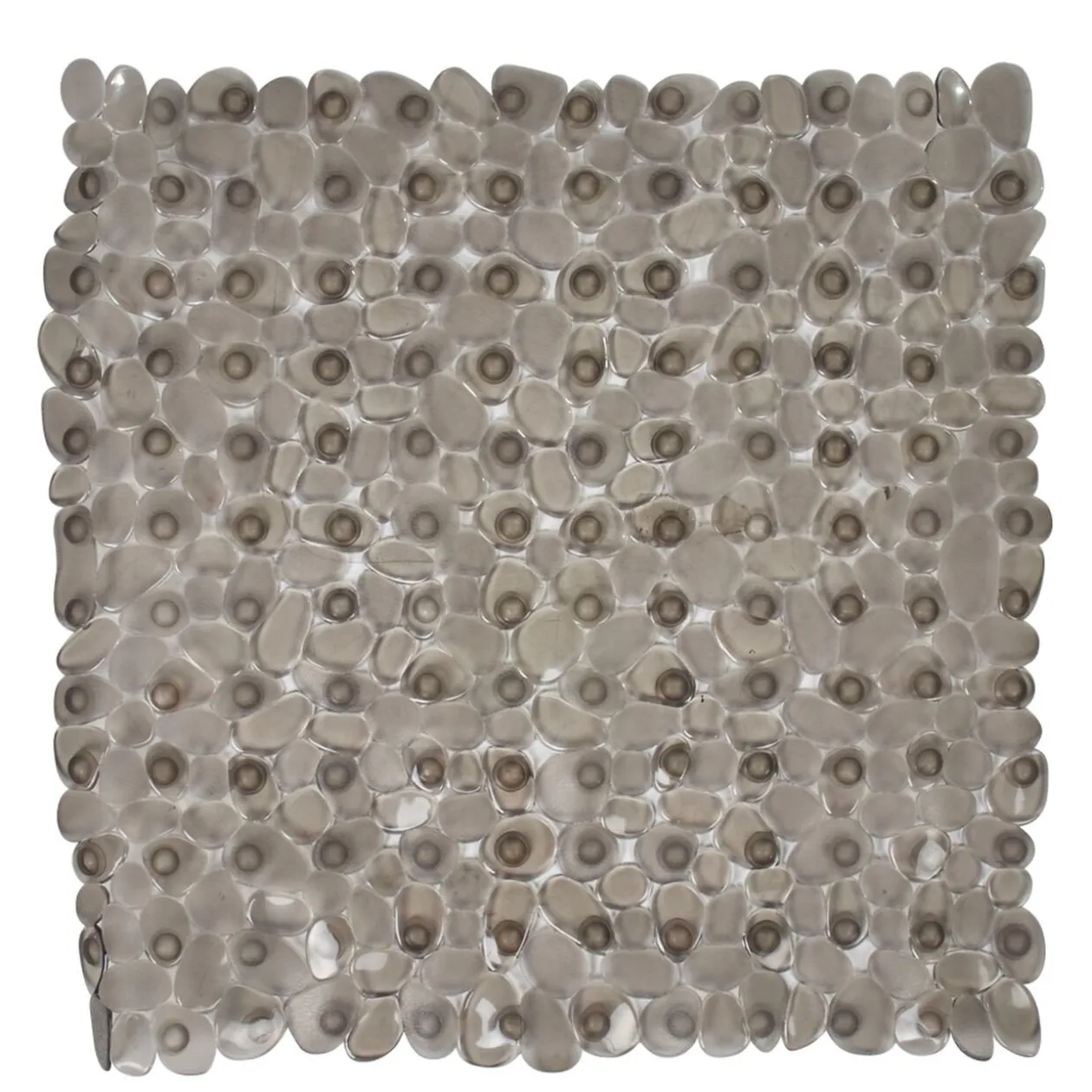 Fond de douche carré gris effet galets