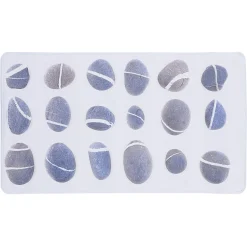 Fond de douche pvc blanc motif galets gris