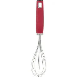 Fouet de cuisine en inox manche en polypropylène rouge