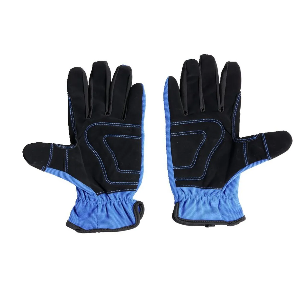 Gants mécanicien coton et cuir taille unique bleu
